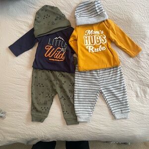 Baby Boy Outfit Sets with Graphic Tees and Striped Pants